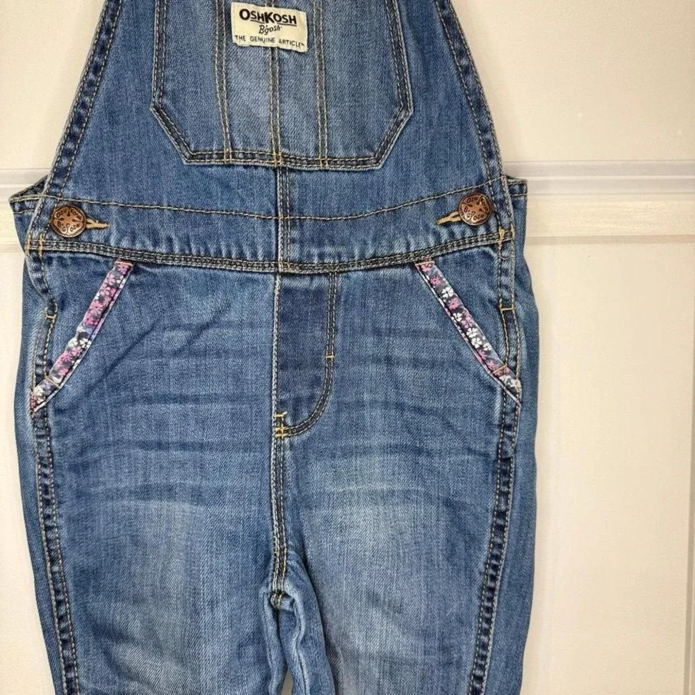 Oshkosh Girls Overalls With‎ Floral Bottoms Size 3T